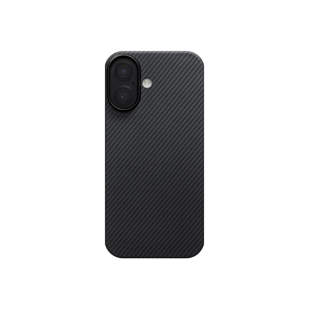 Pitaka Ultra-Slim Classic Serisi iPhone 17 M-safe Şarj Özellikli 1500D Aramid Fiber Black-Grey Twill Kılıf Pitaka Ultra-Slim Classic Serisi iPhone 17 M-safe Şarj Özellikli 1500D Aramid Fiber Black-Grey Twill Kılıf
